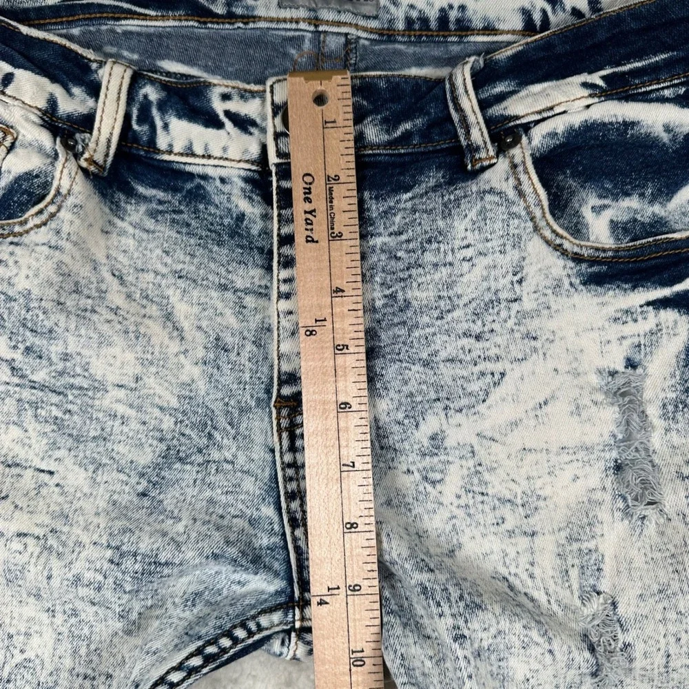 CJ Black Skinny Flex Jeans Mens Acid Wash Distressed Raw Hem 34x32 Grunge Punk